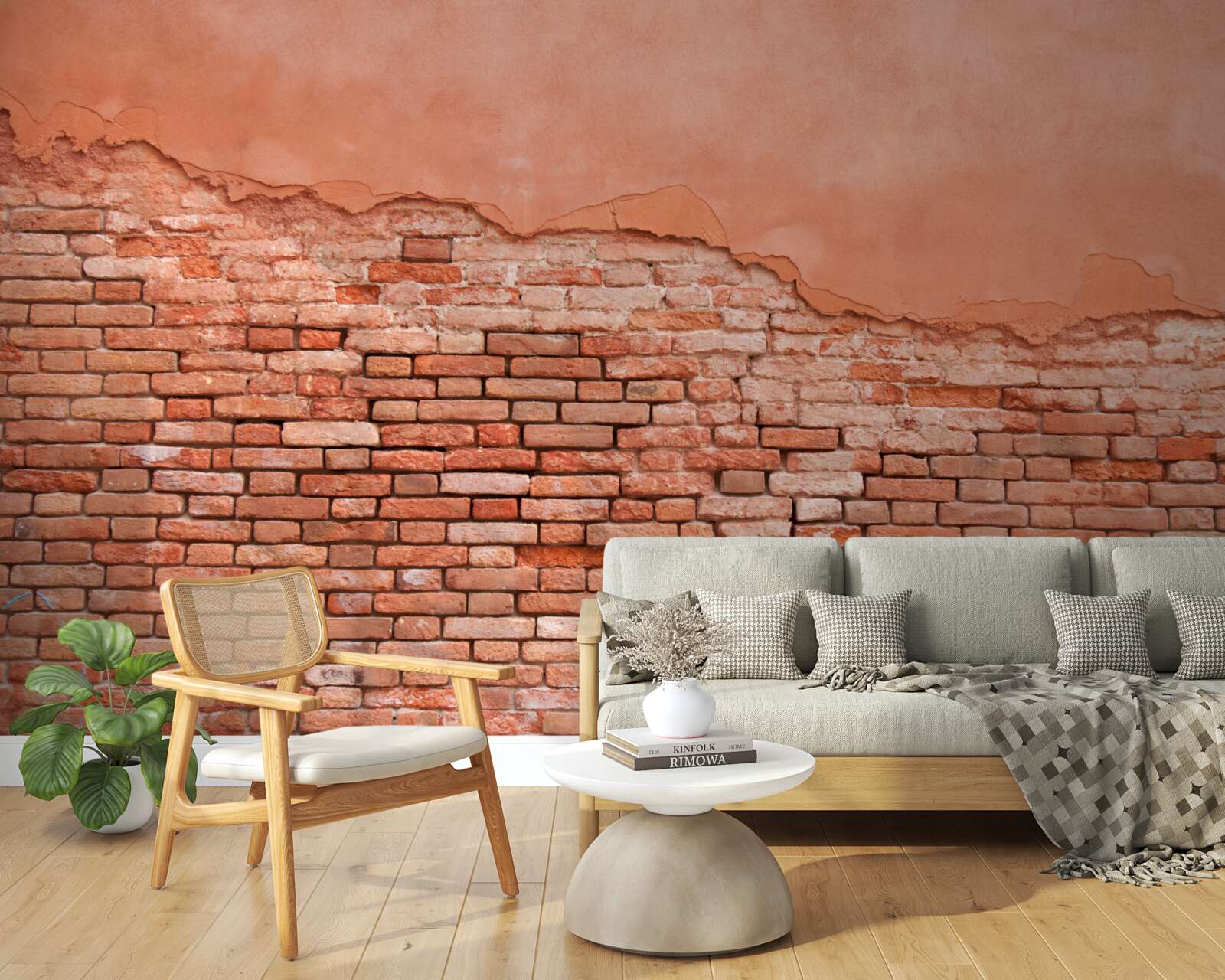 Fototapeta zrútená tehlová stena