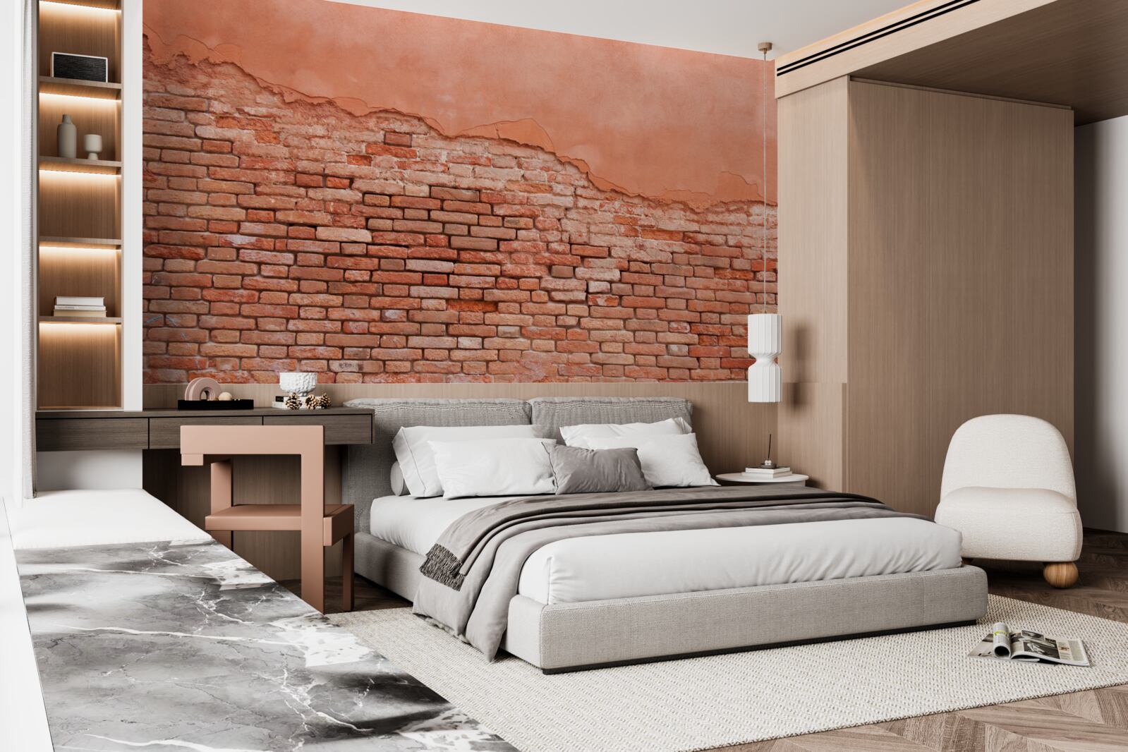 Fototapeta zrútená tehlová stena