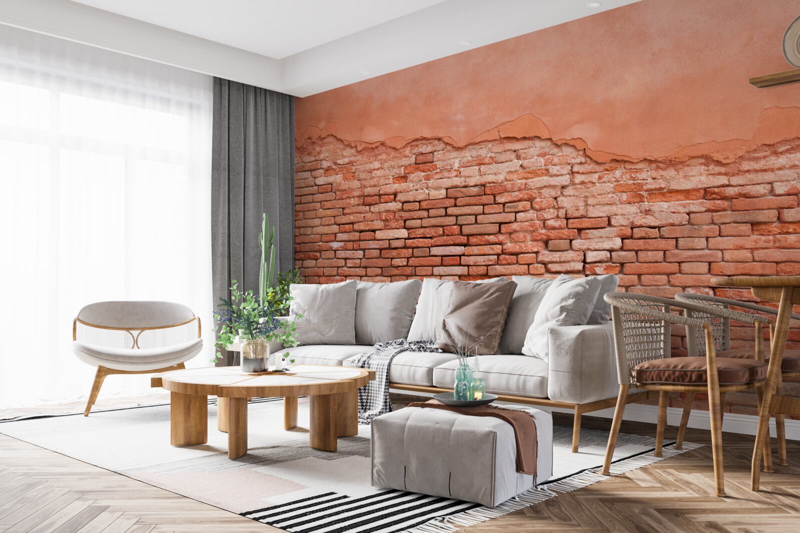 Fototapeta zrútená tehlová stena