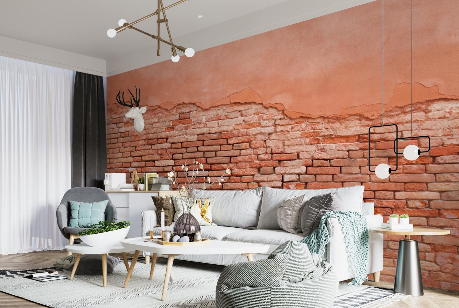 Fototapeta zrútená tehlová stena