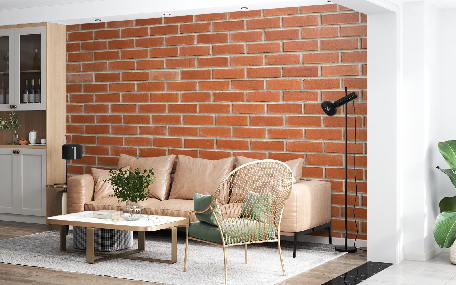 Fototapeta Stena z červených tehál, položená hladko