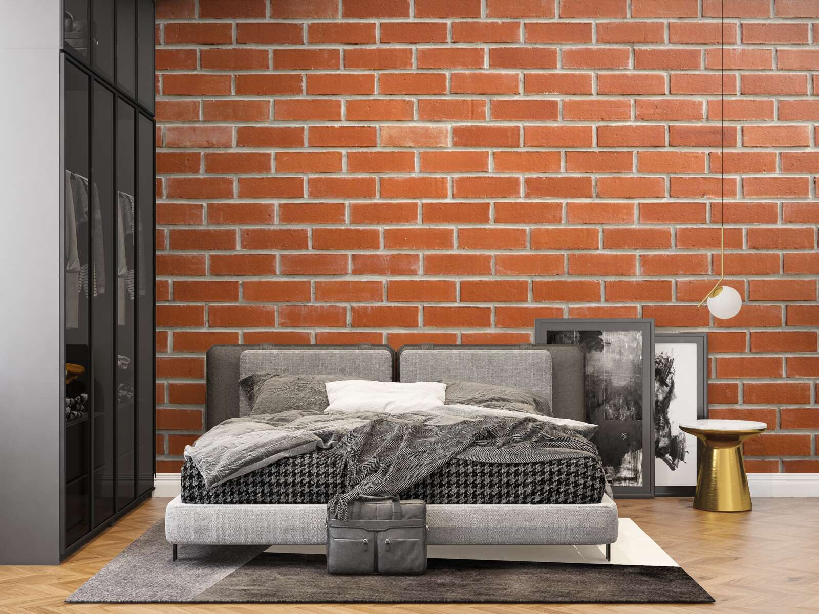 Fototapeta Stena z červených tehál, položená hladko