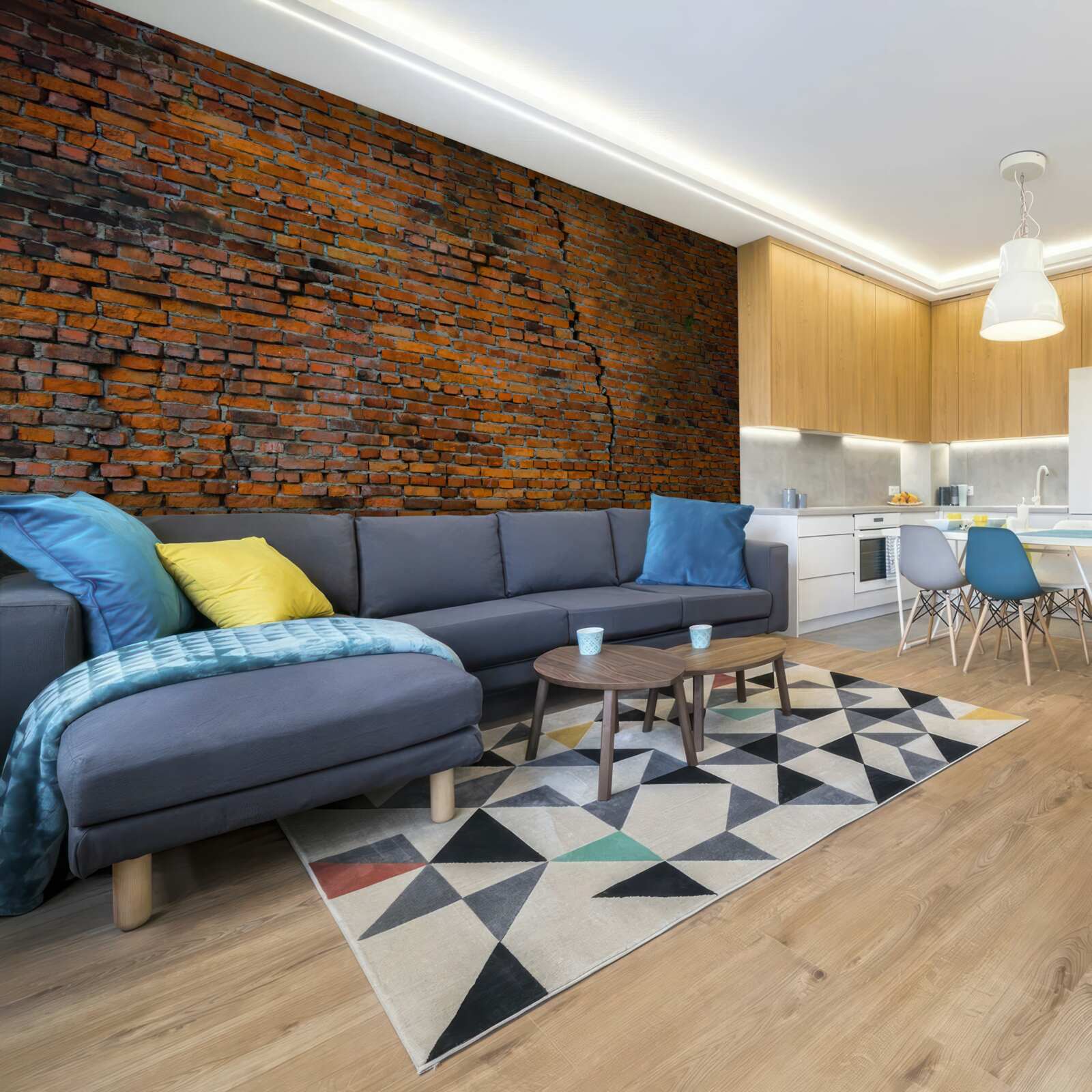 Fototapeta veľká trhlina v tehlovej stene