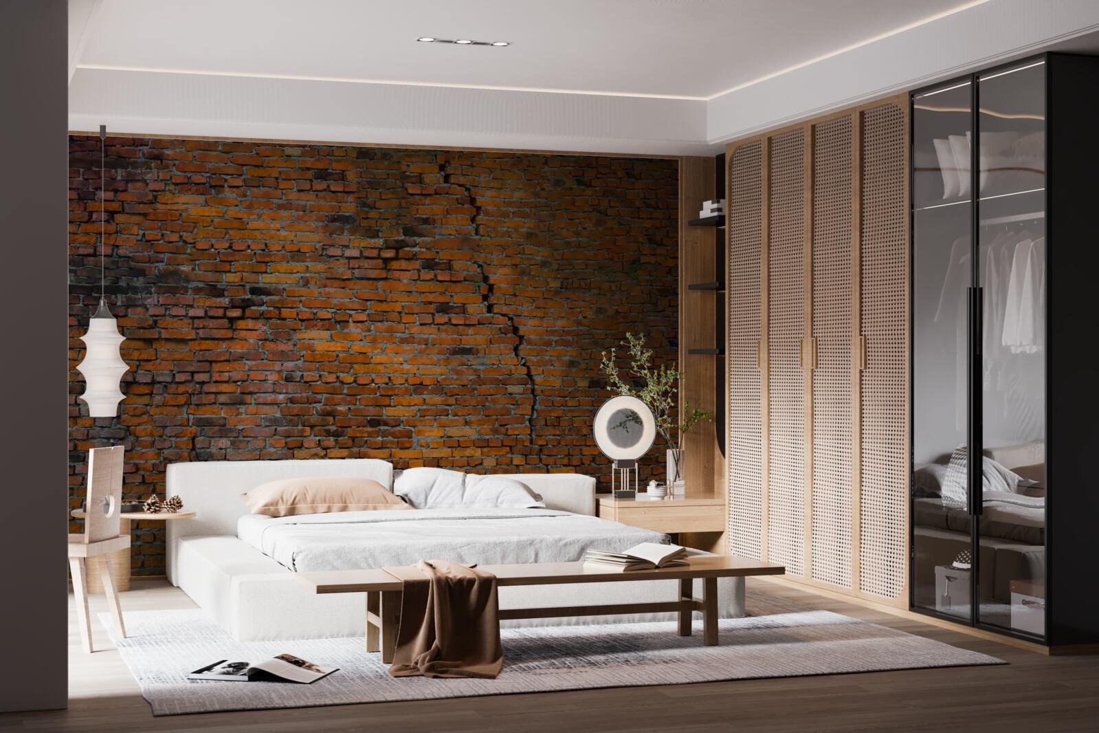 Fototapeta veľká trhlina v tehlovej stene