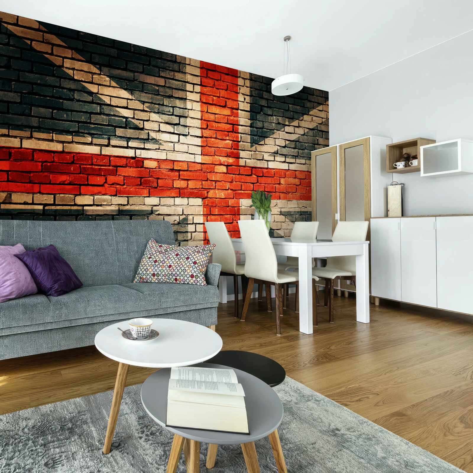 Fototapeta Britská vlajka na tehlovej stene