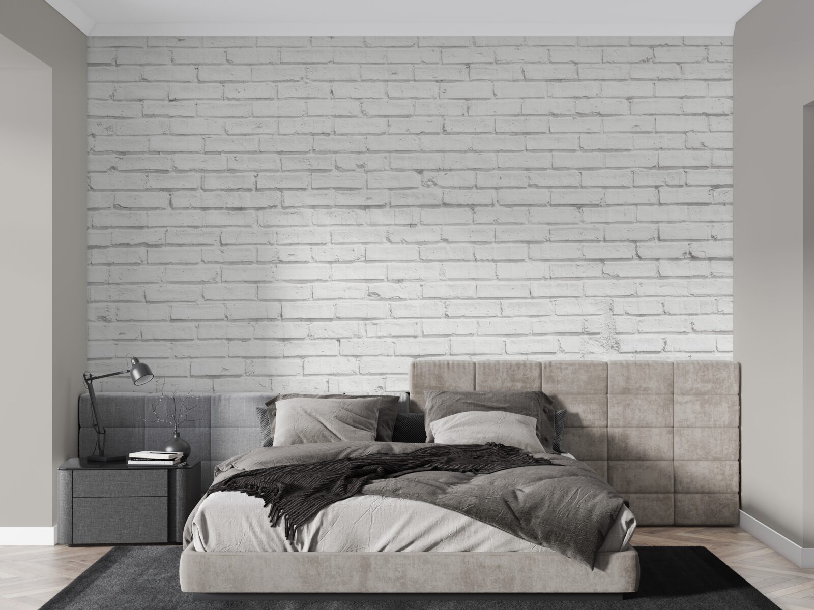 Fototapeta biely tehlový základ