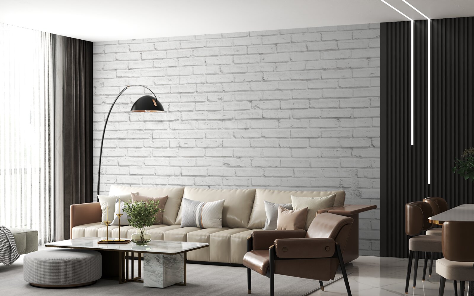 Fototapeta biely tehlový základ