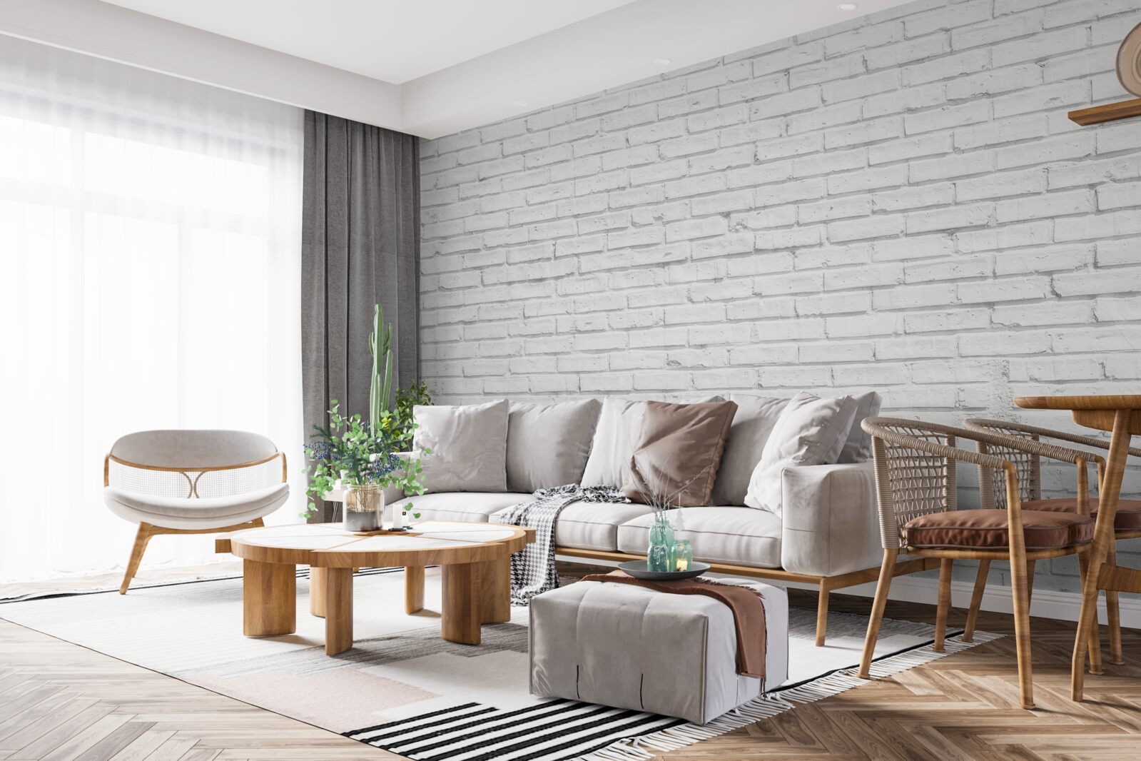 Fototapeta biely tehlový základ