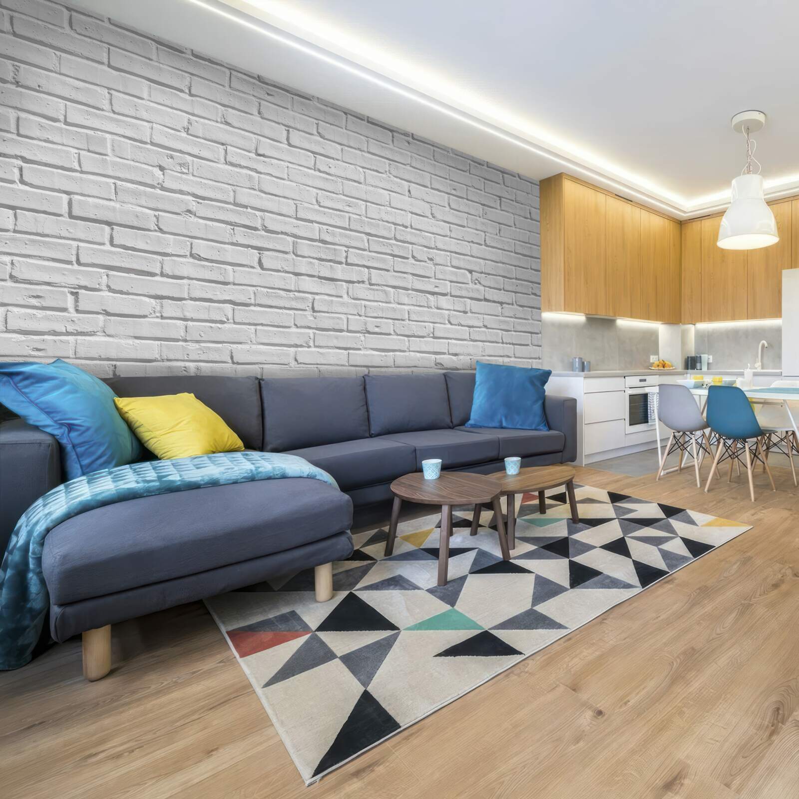 Fototapeta Tehlová stena je natretá bielou farbou