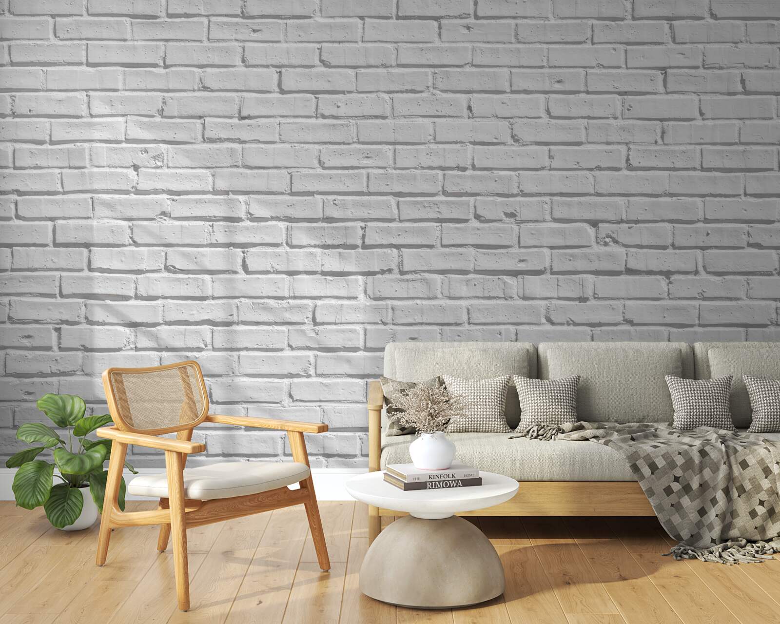 Fototapeta Tehlová stena je natretá bielou farbou