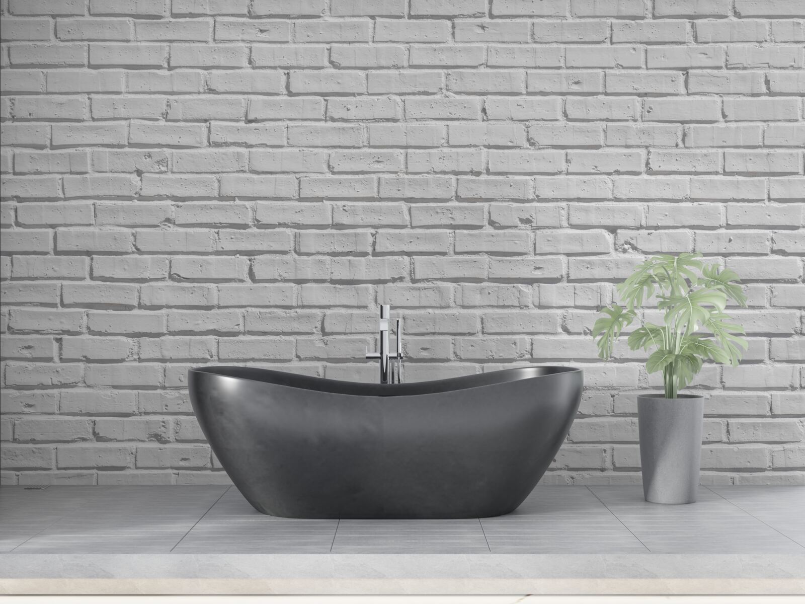 Fototapeta Tehlová stena je natretá bielou farbou