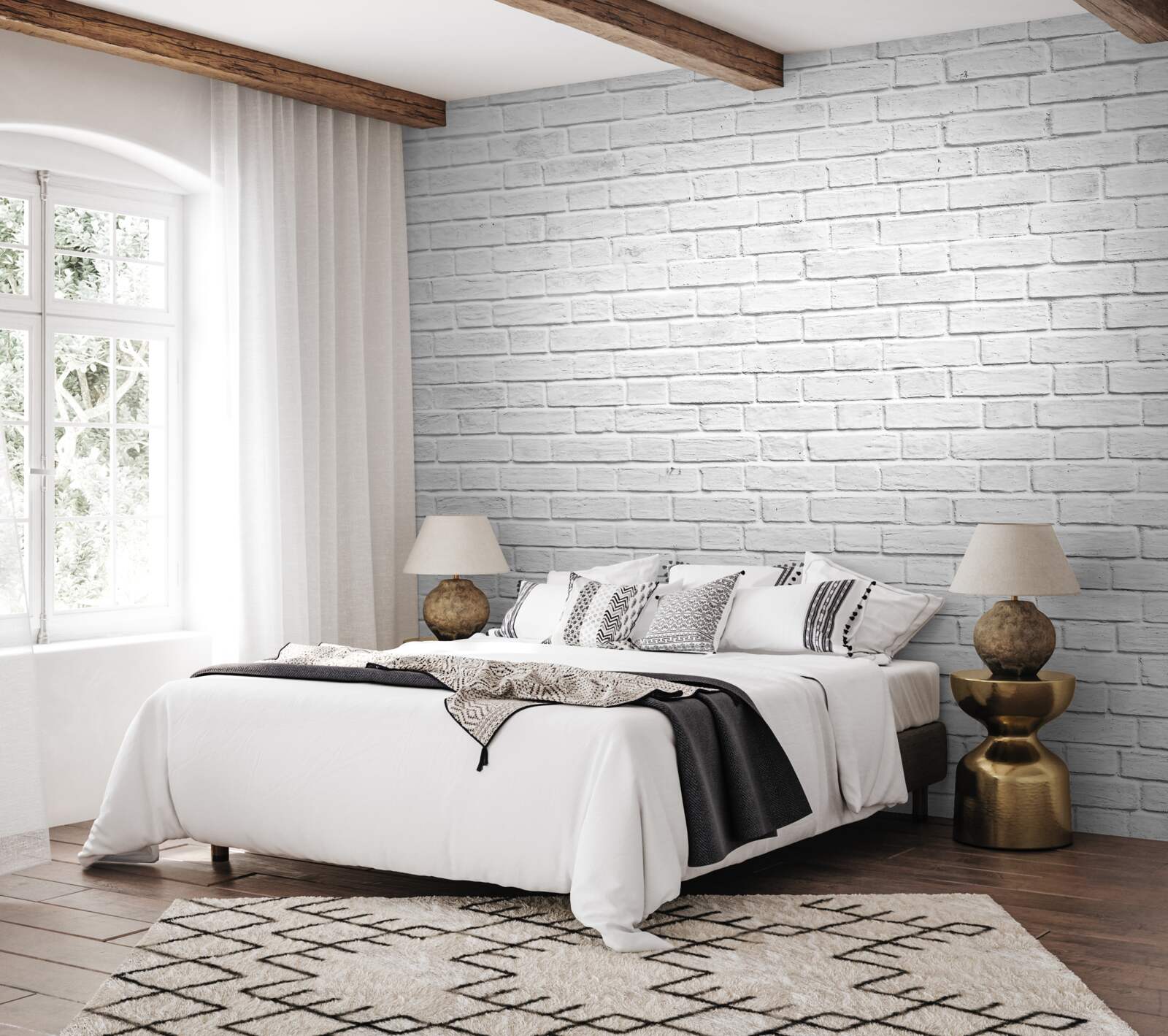 Fototapeta biela tehlová budova