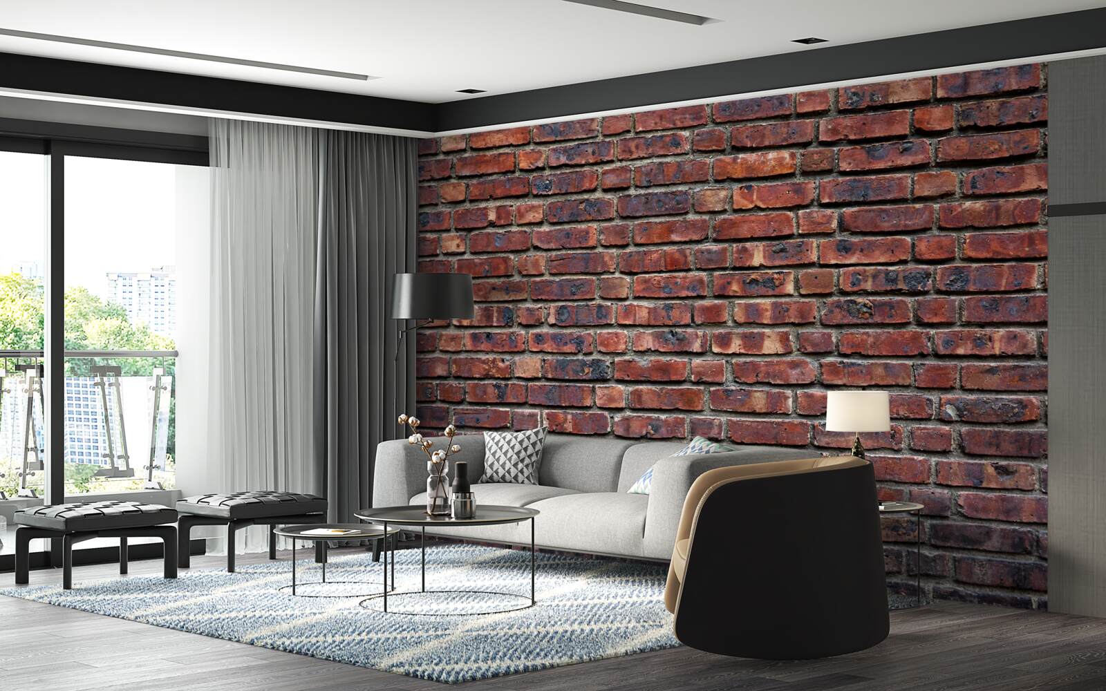 Fototapeta tmavá tehlová stena