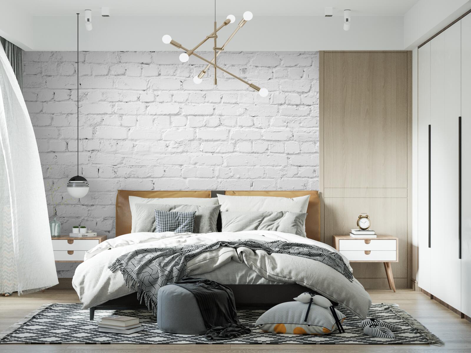 Fototapeta biela tehlová stena