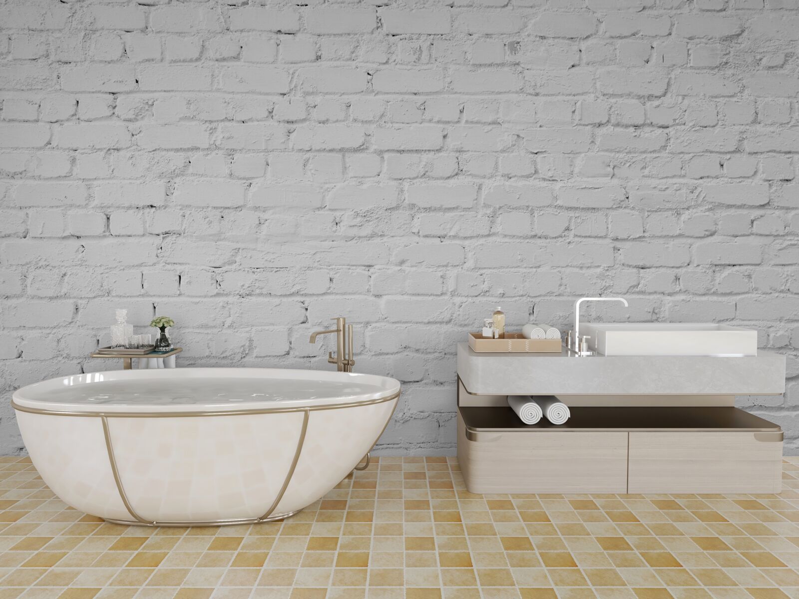 Fototapeta biela tehlová stena