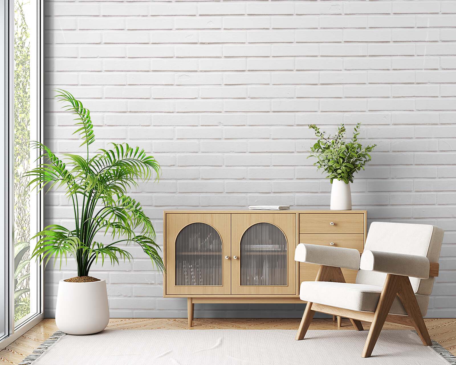 Fototapeta tehlová stena je nedotknutá biela