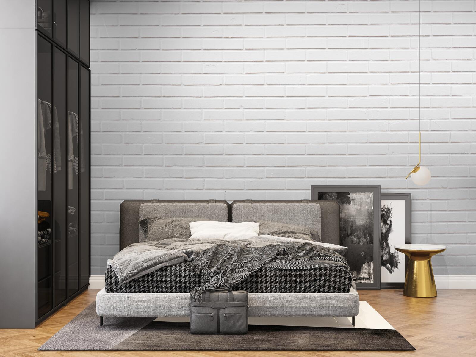 Fototapeta tehlová stena je nedotknutá biela