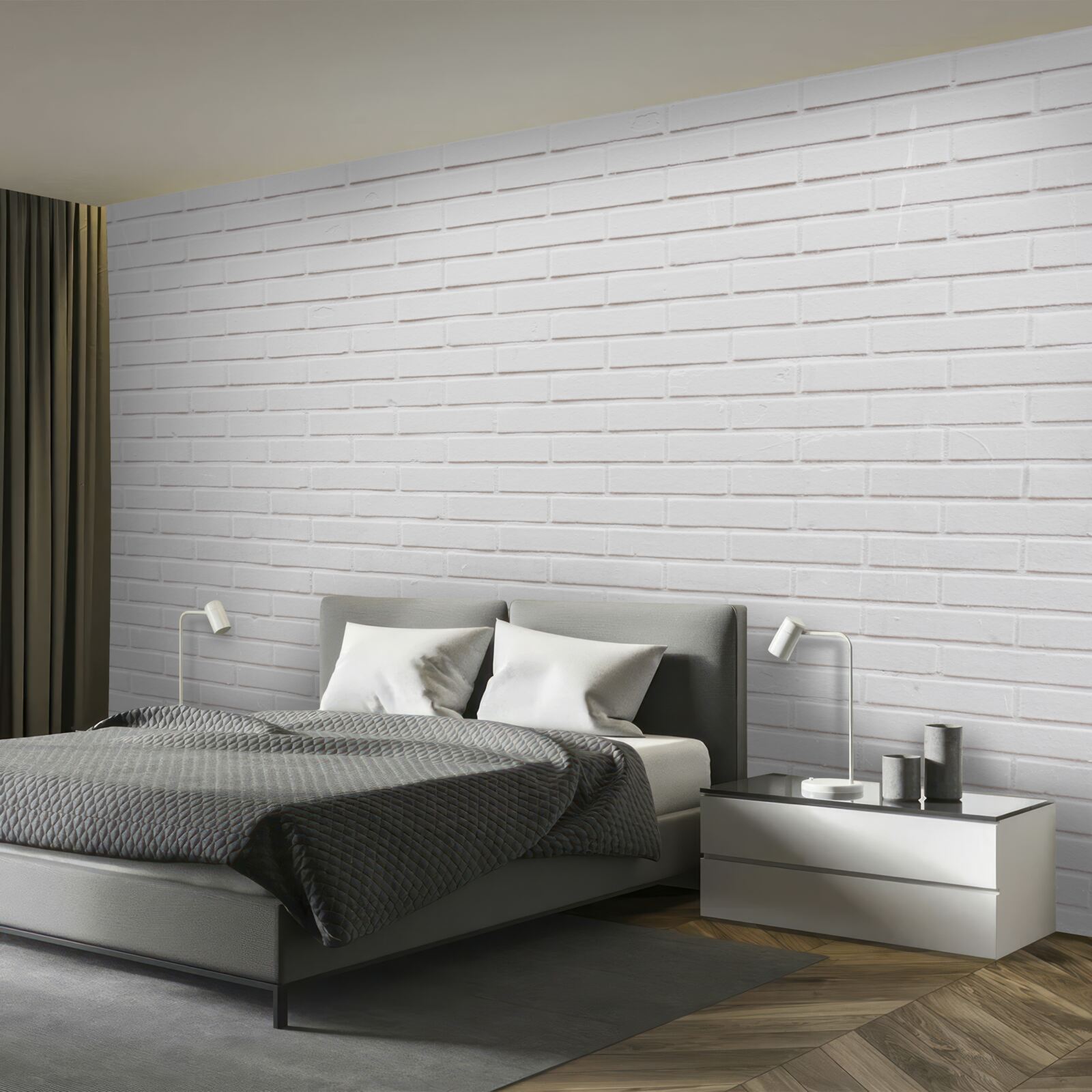 Fototapeta tehlová stena je nedotknutá biela