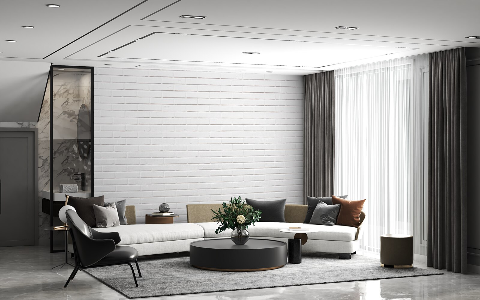 Fototapeta tehlová stena je nedotknutá biela