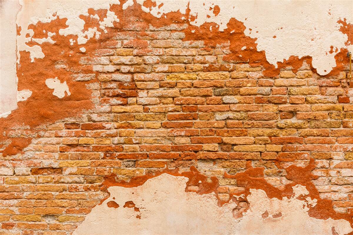 Fototapeta tehlová stena, ktorá sa časom znehodnotila