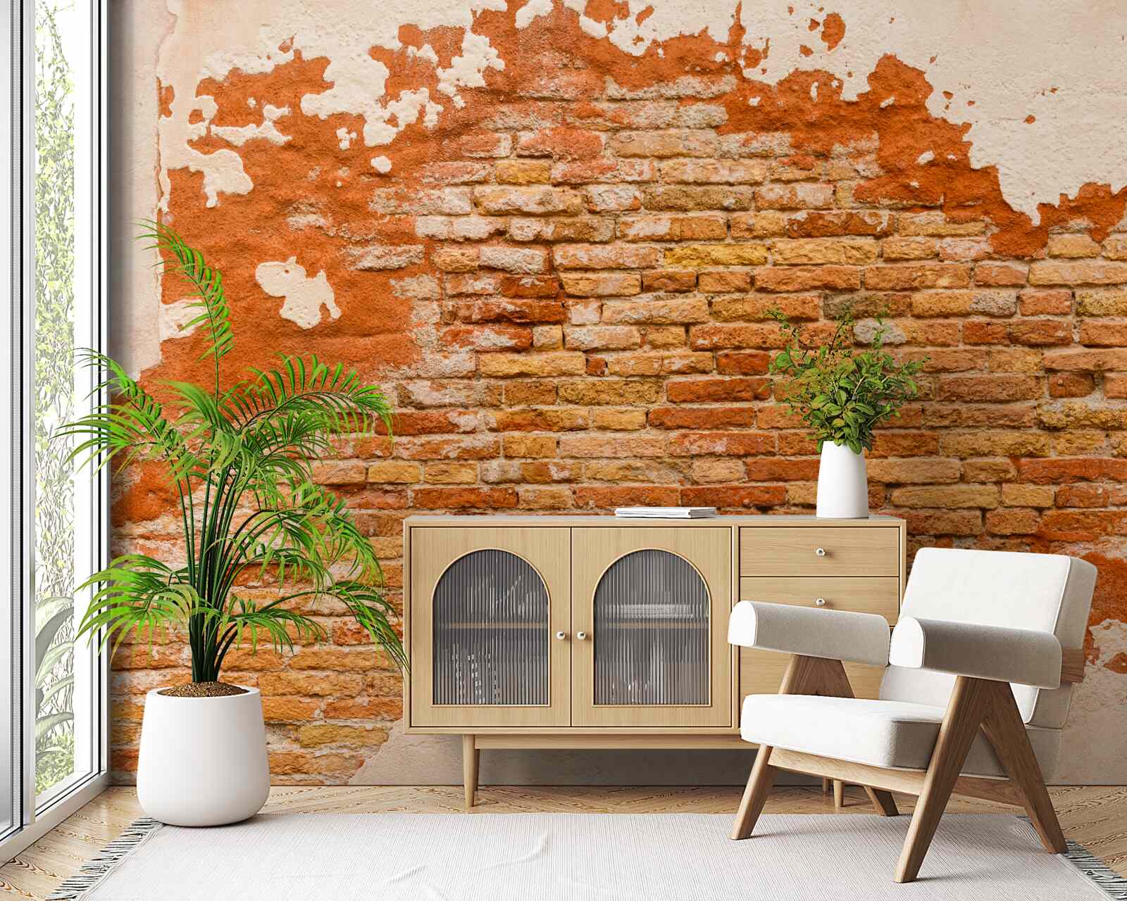 Fototapeta tehlová stena, ktorá sa časom znehodnotila