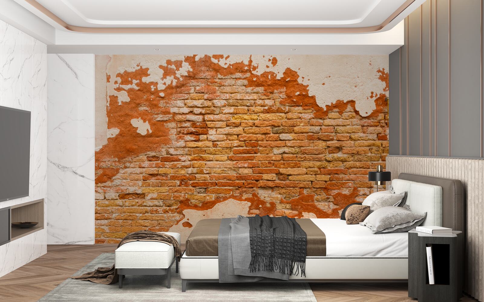 Fototapeta tehlová stena, ktorá sa časom znehodnotila