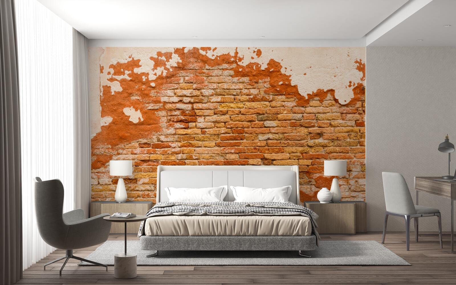 Fototapeta tehlová stena, ktorá sa časom znehodnotila