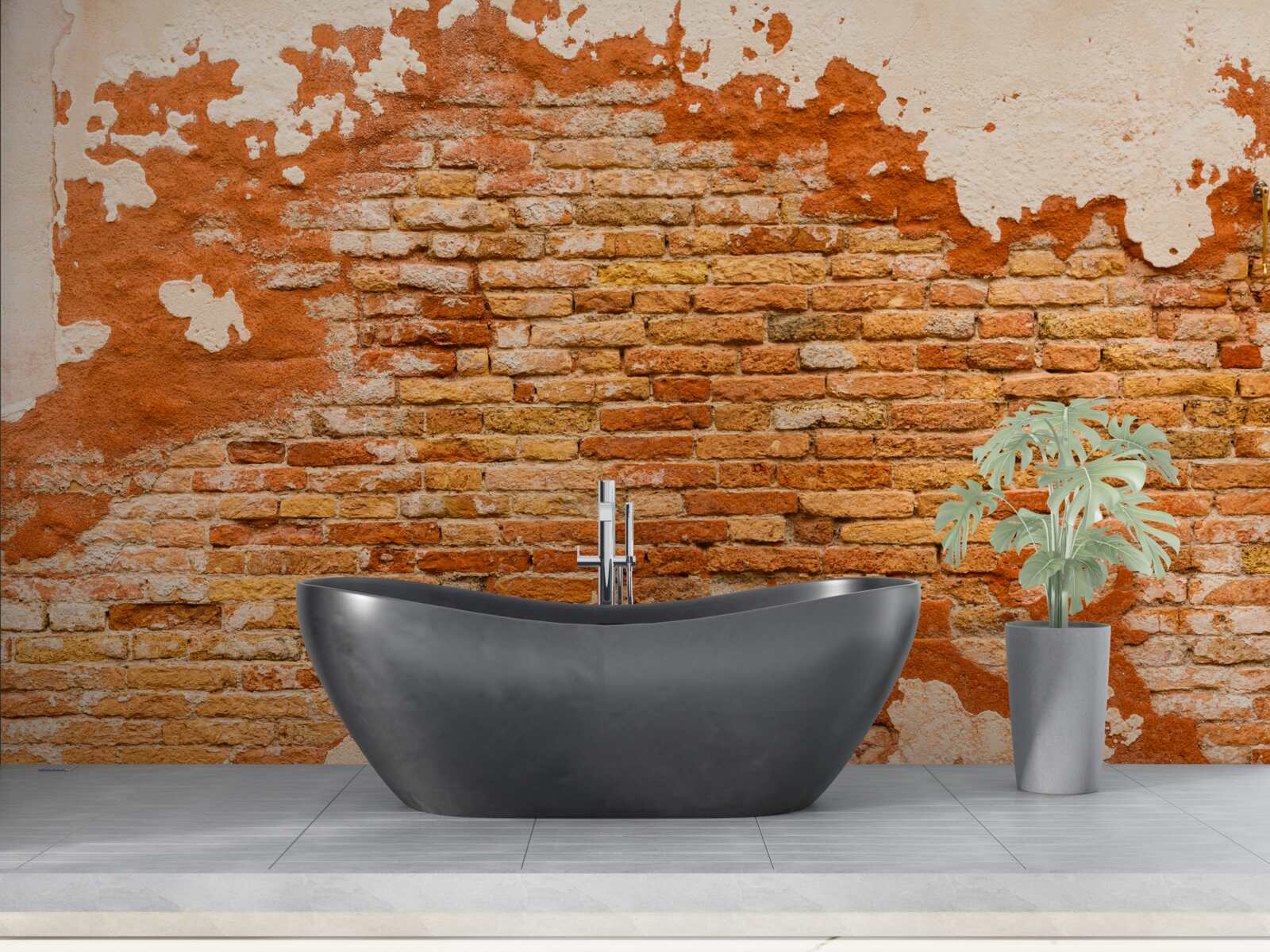 Fototapeta tehlová stena, ktorá sa časom znehodnotila