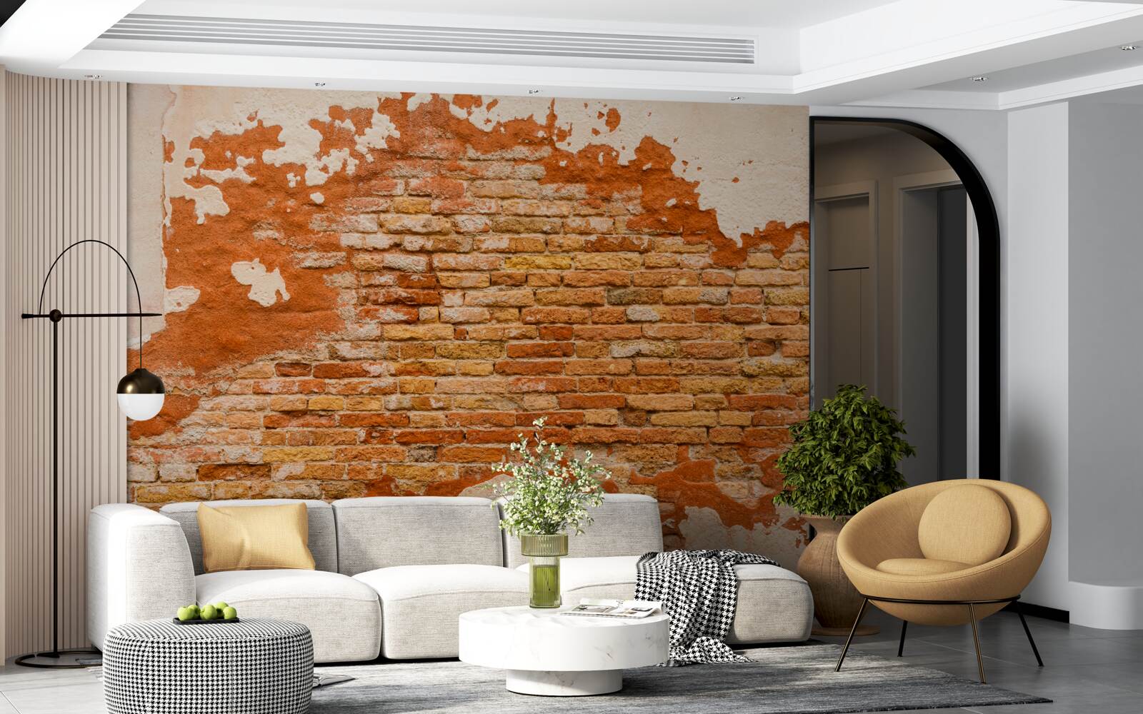 Fototapeta tehlová stena, ktorá sa časom znehodnotila