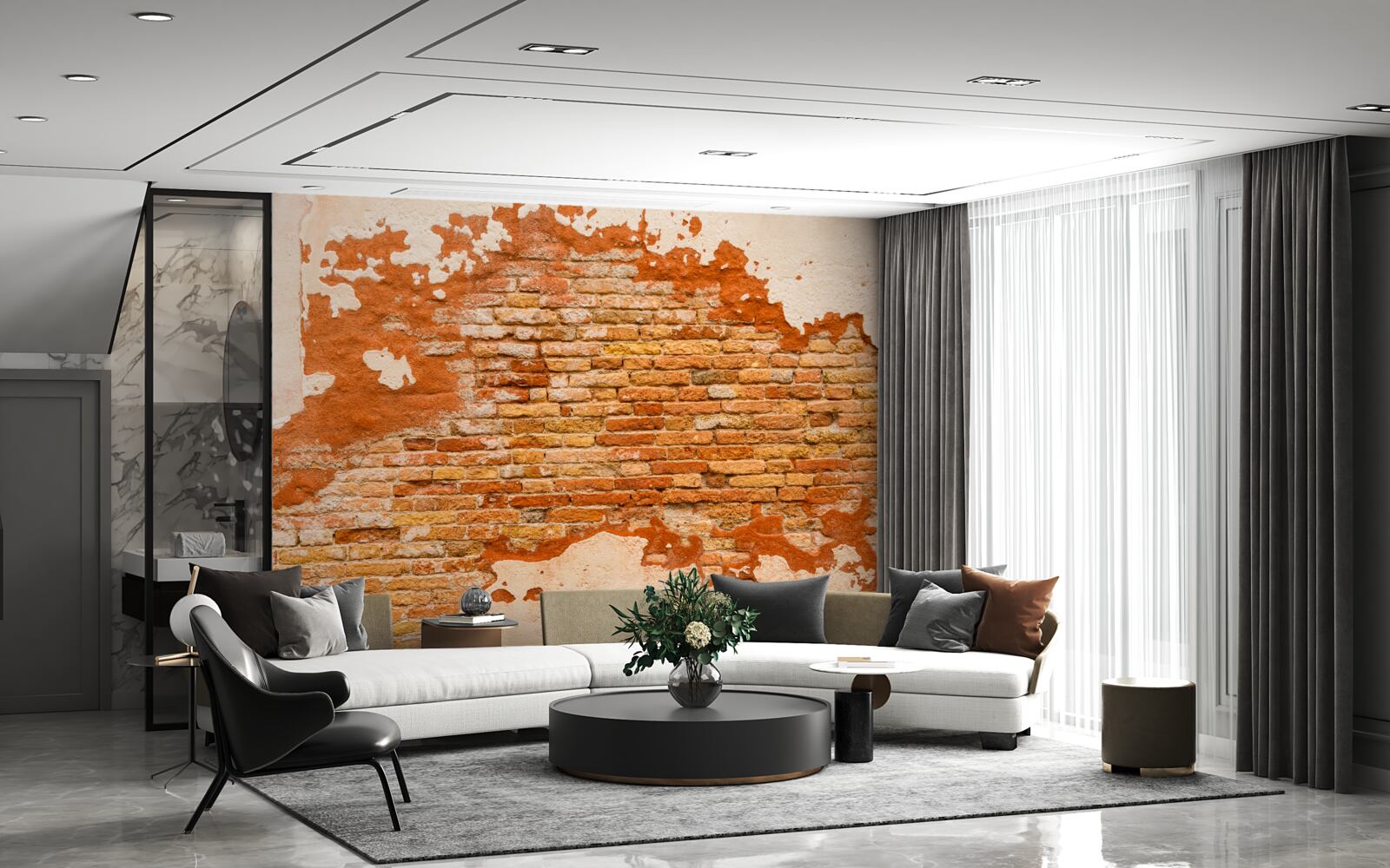 Fototapeta tehlová stena, ktorá sa časom znehodnotila