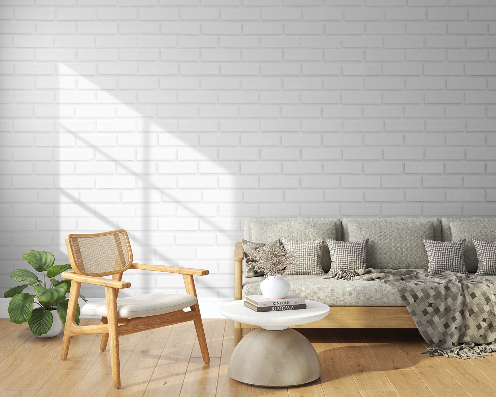 Fototapeta tehlová stena je nedotknutá biela