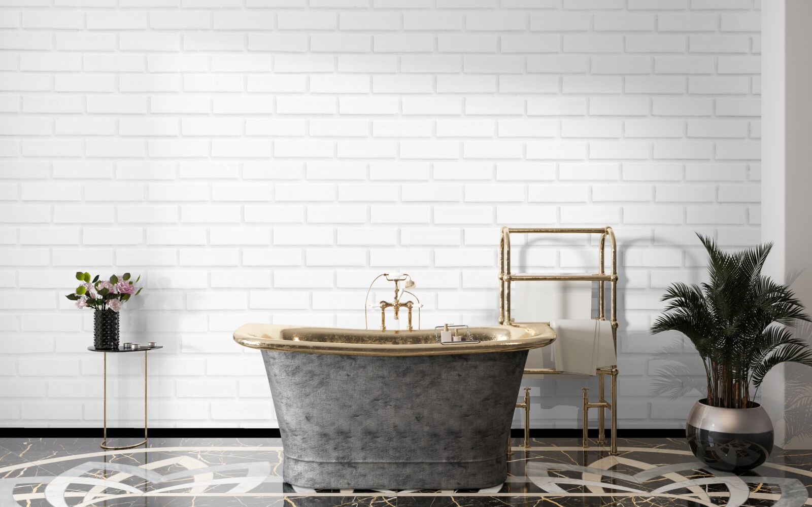 Fototapeta tehlová stena je nedotknutá biela