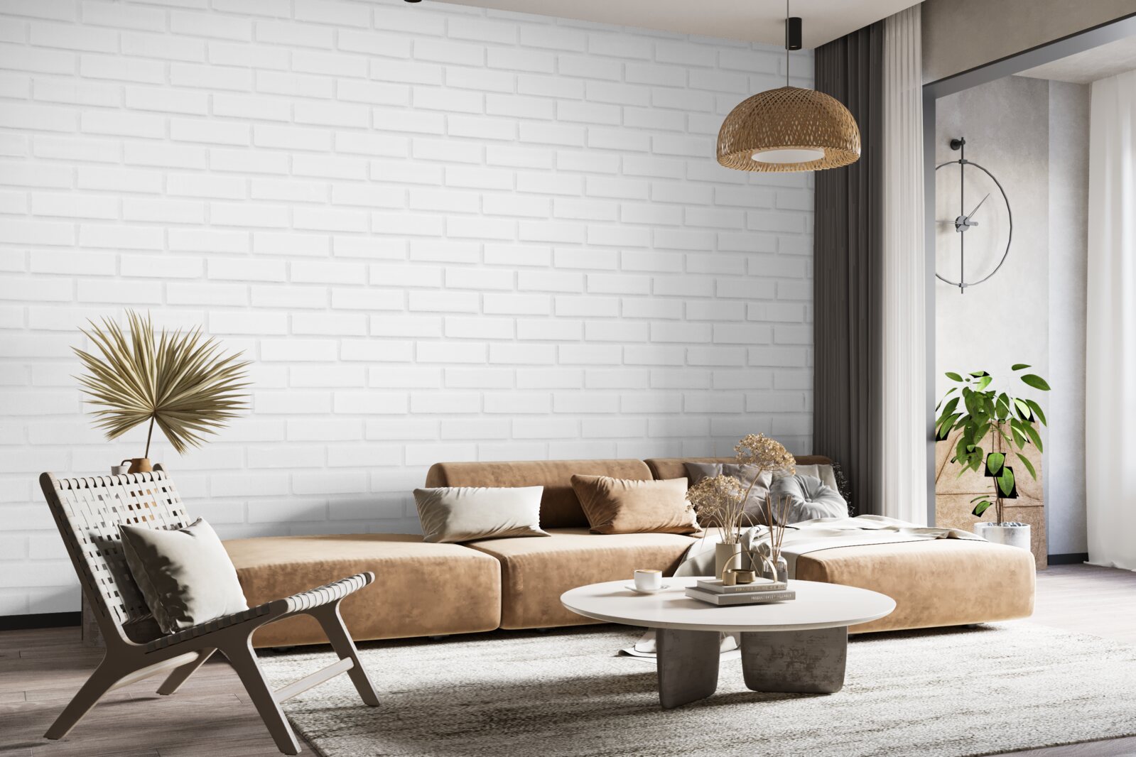 Fototapeta tehlová stena je nedotknutá biela