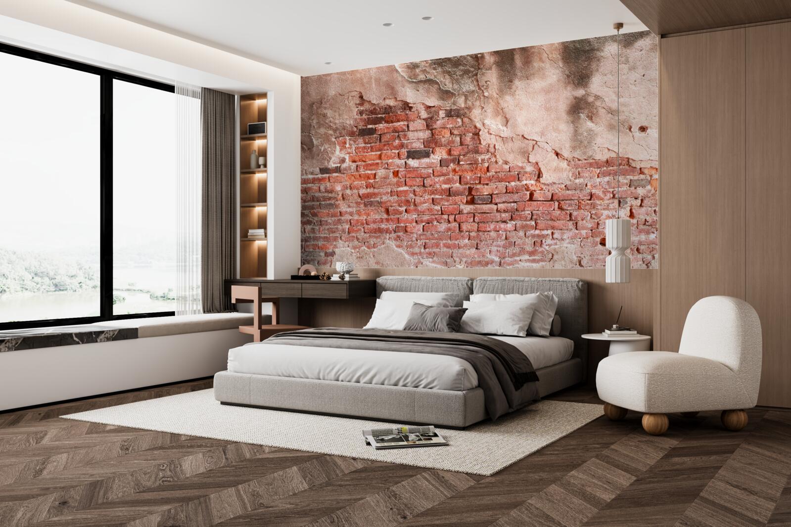 Fototapeta Stena je pokrytá rozpadajúcimi sa tehlami