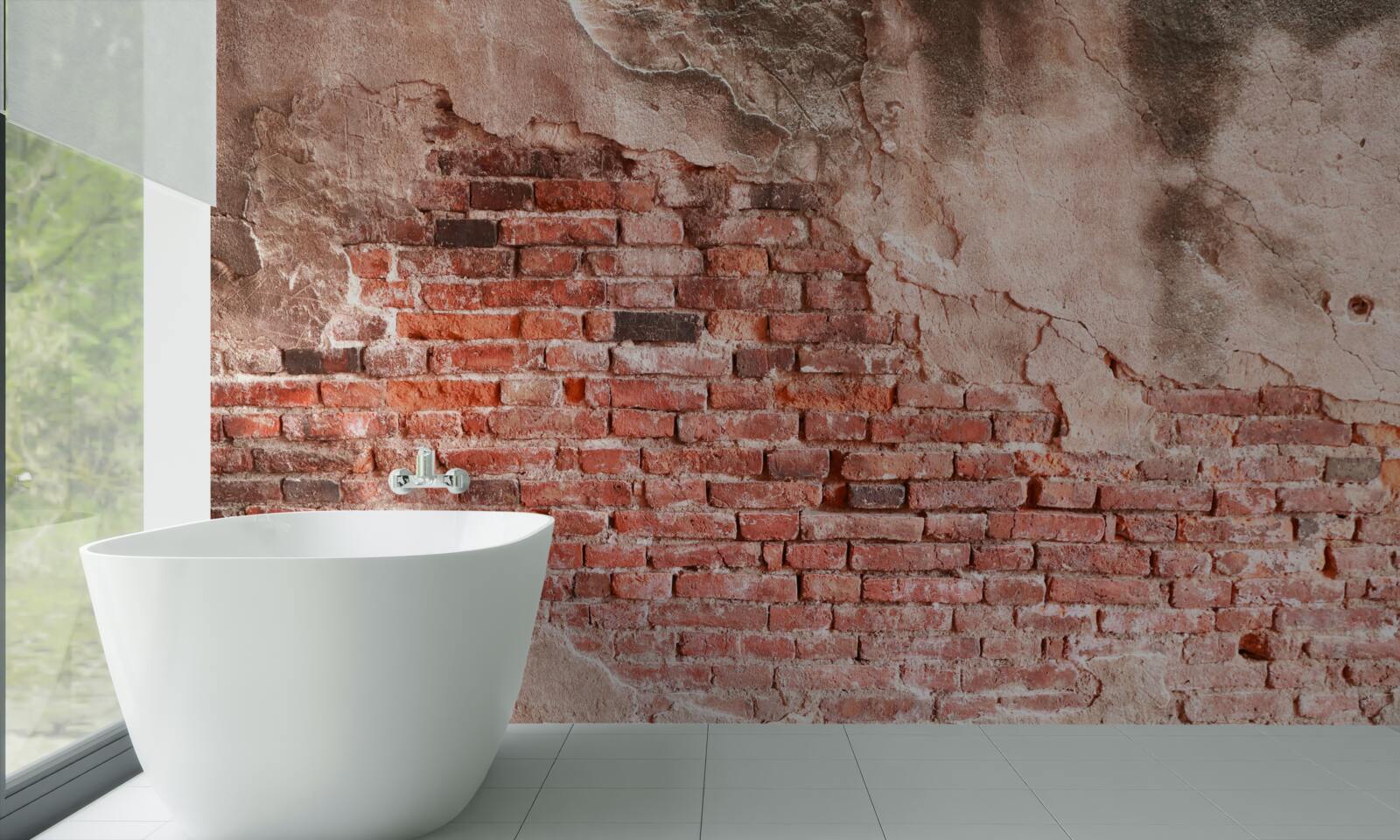 Fototapeta Stena je pokrytá rozpadajúcimi sa tehlami