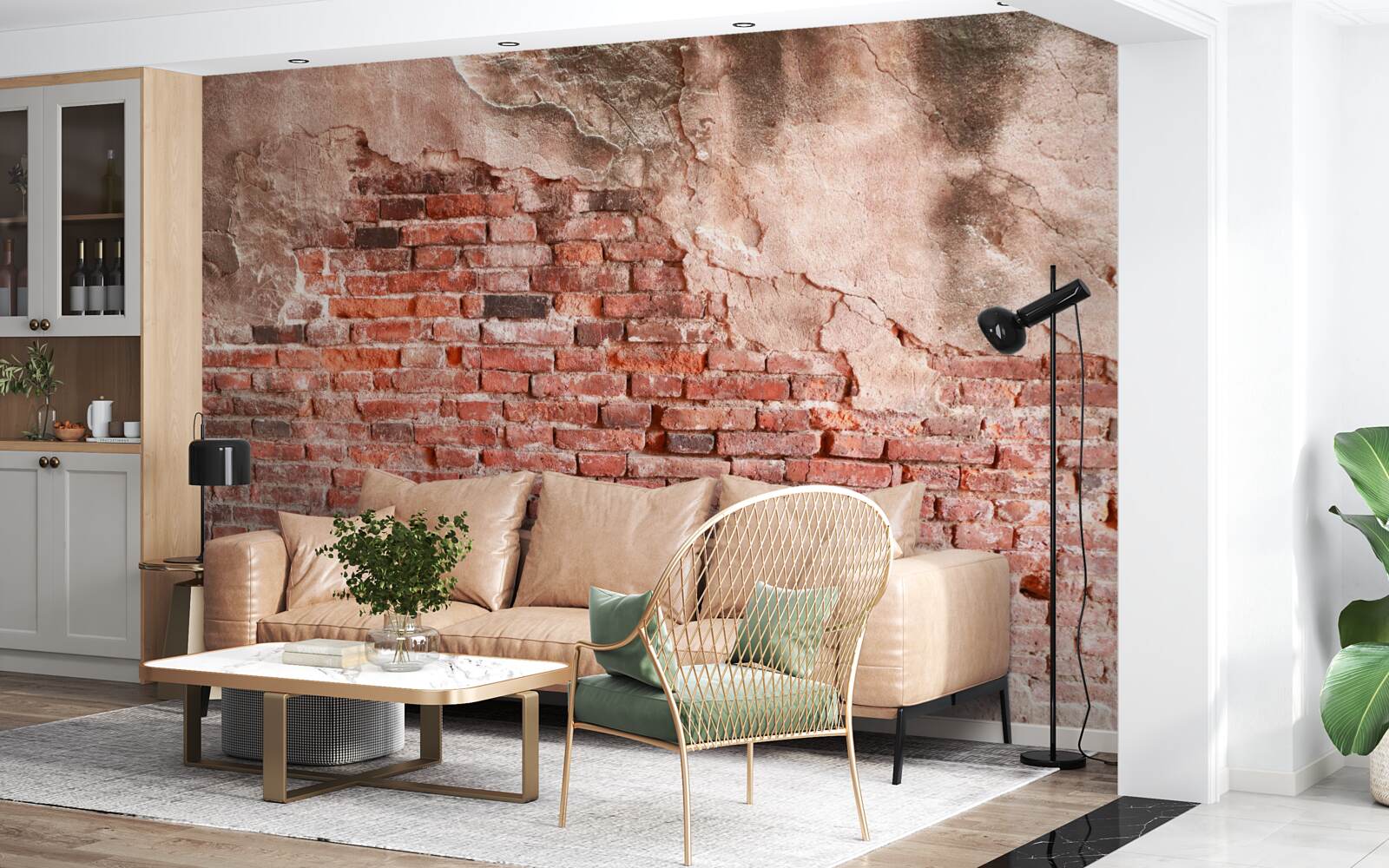 Fototapeta Stena je pokrytá rozpadajúcimi sa tehlami