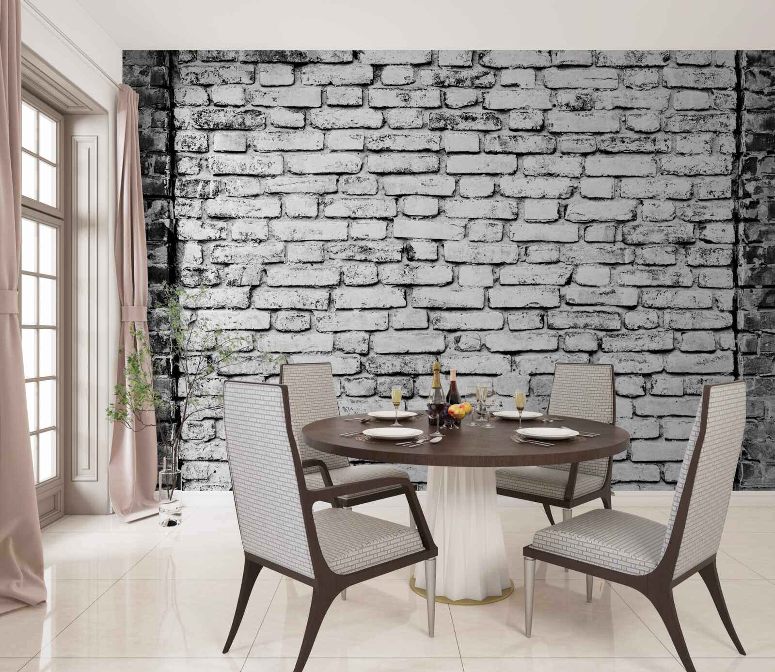 Fototapeta Tehlová stena so stopami škrabancov