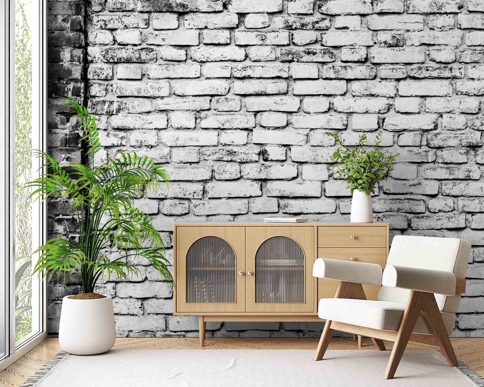 Fototapeta Tehlová stena so stopami škrabancov