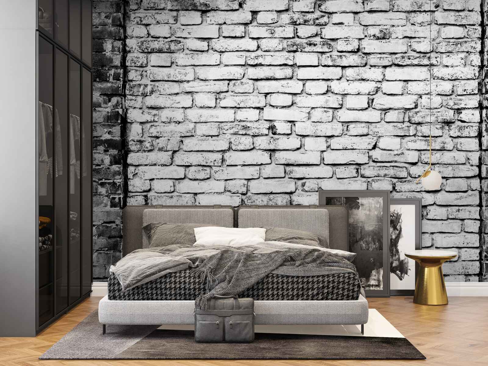 Fototapeta Tehlová stena so stopami škrabancov