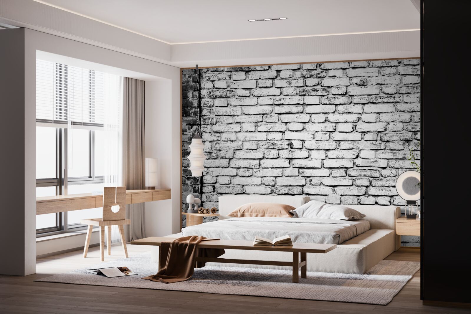 Fototapeta Tehlová stena so stopami škrabancov