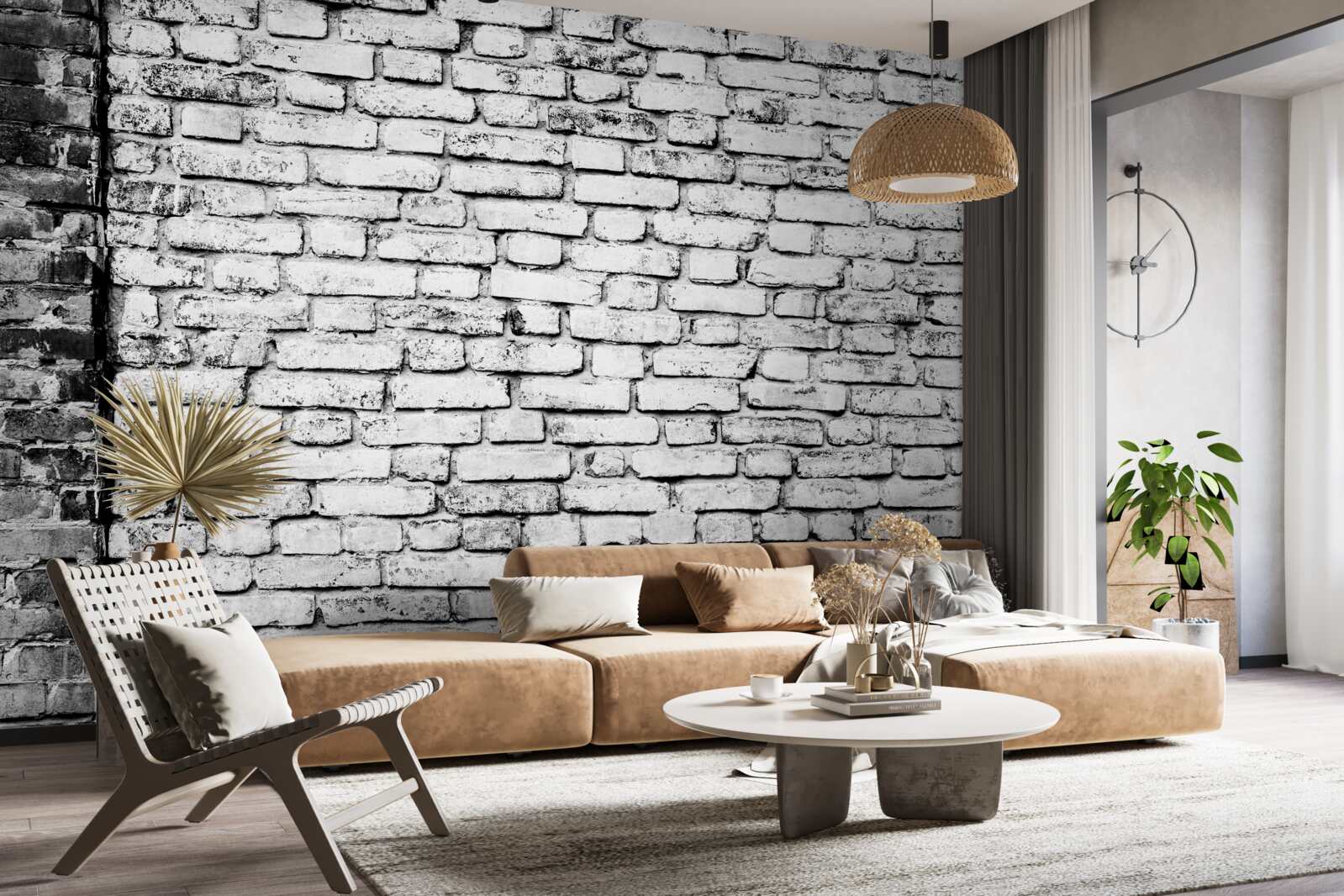 Fototapeta Tehlová stena so stopami škrabancov