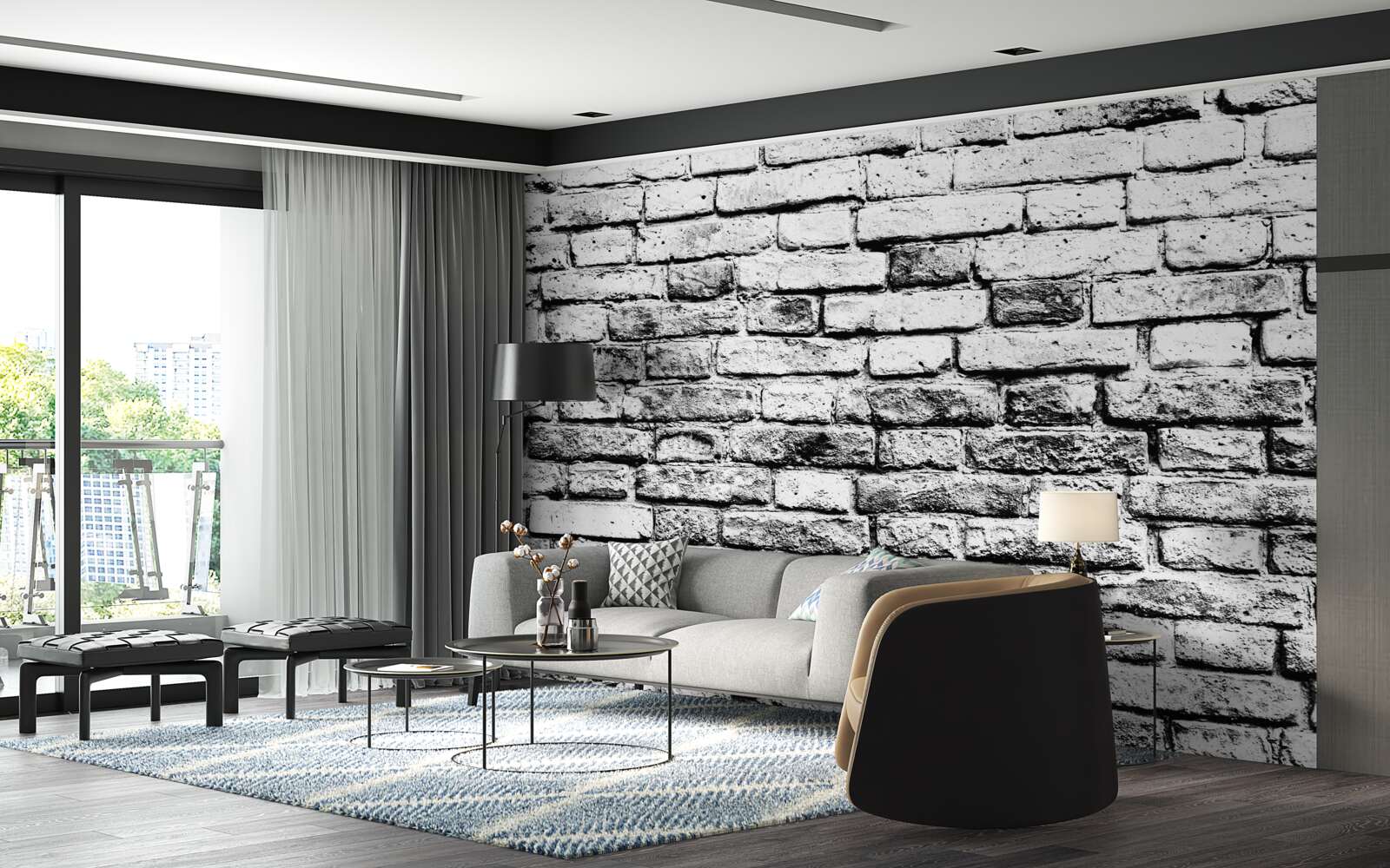 Fototapeta konštrukcia steny zo sivej tehly