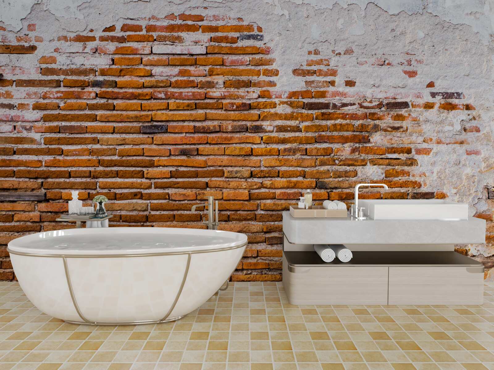 Fototapeta stará tehlová stena, ktorá stratila svoj vzhľad