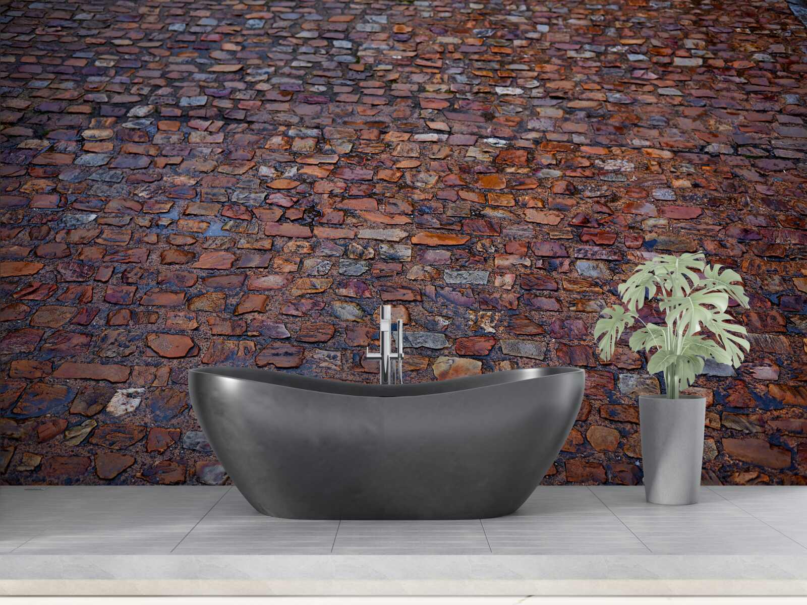 Fototapeta starodávna ulica dláždená dlažobnými kockami