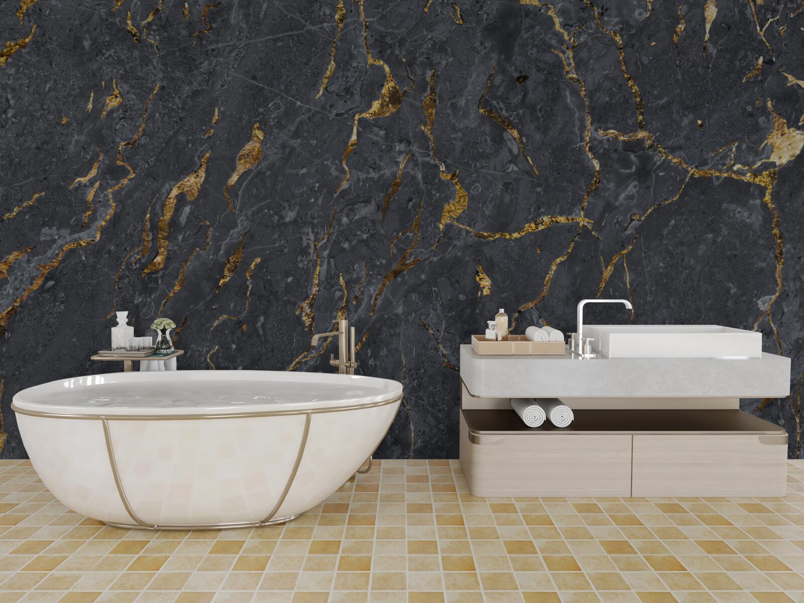 Fototapeta čierne mramorové pozadie so zlatými časticami