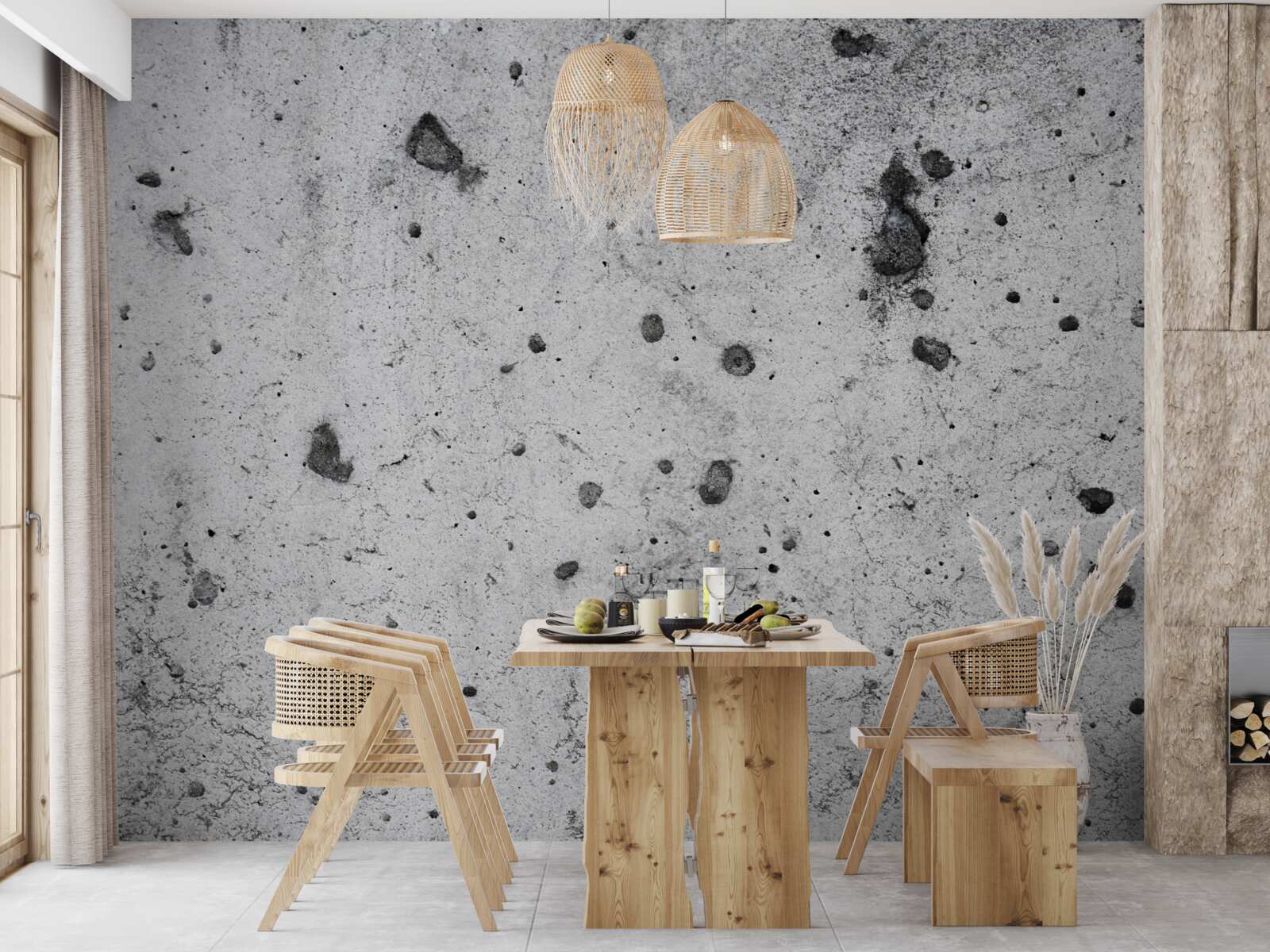 Fototapeta betónová stena s tmavými stopami