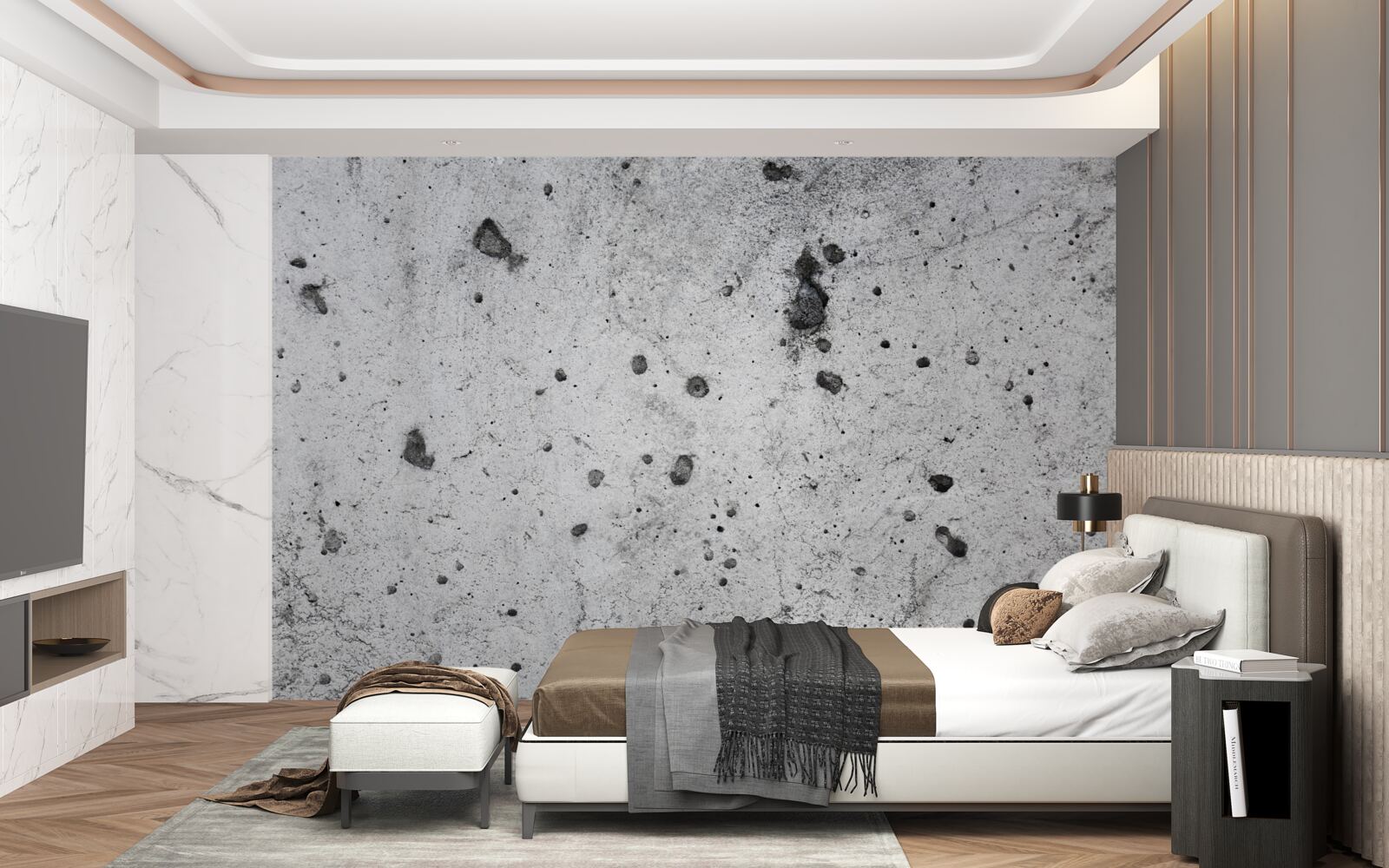 Fototapeta betónová stena s tmavými stopami