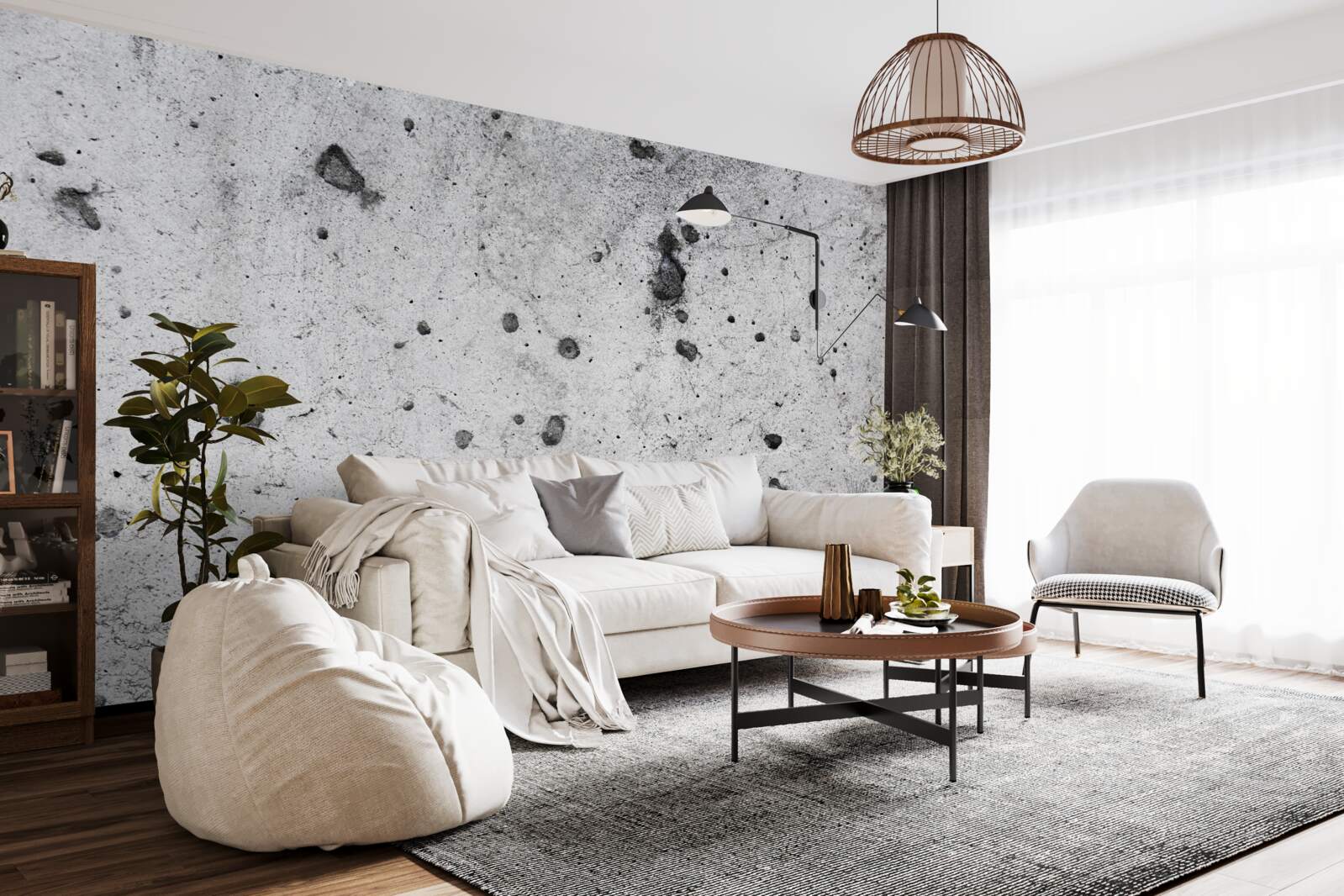 Fototapeta betónová stena s tmavými stopami