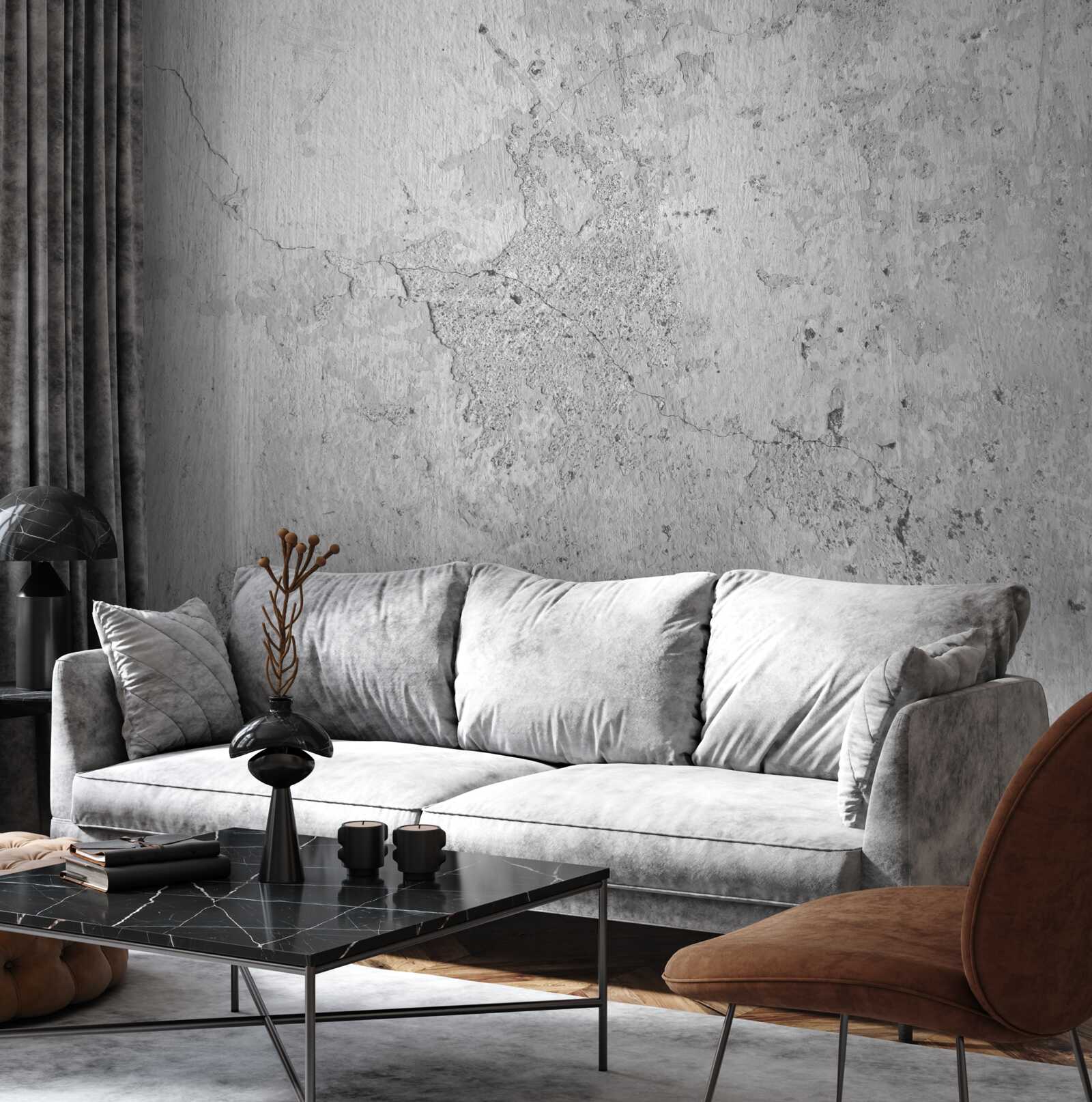 Fototapeta cement je sivý a pokrytý škrabancami