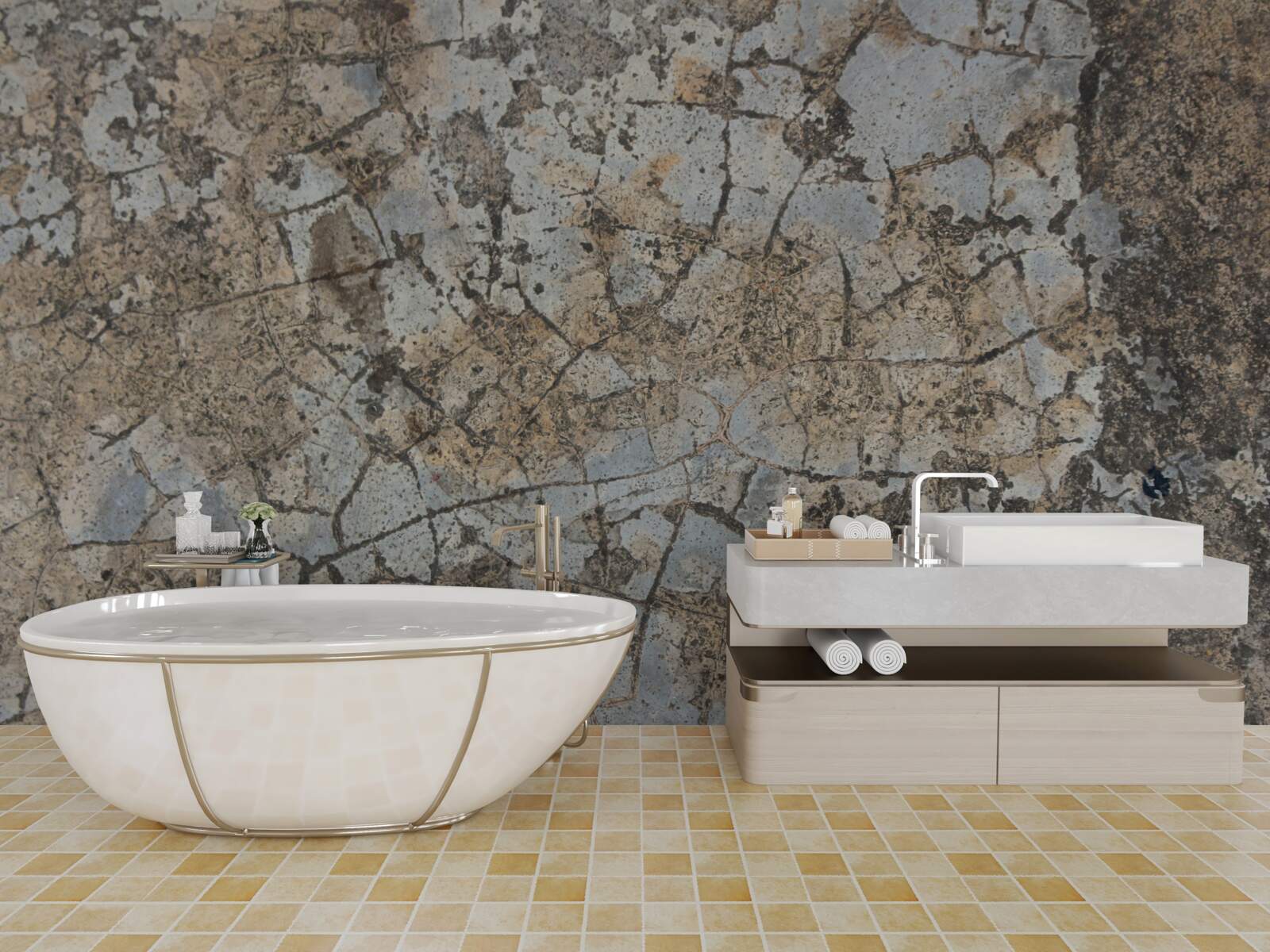 Fototapeta mramorový povrch, posiaty prasklinami